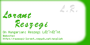 lorant reszegi business card